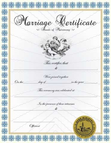 Certificates :: Marriage Certificate I - Minister Ordainment Supplies