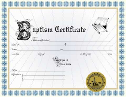 Baptism Certificate 2