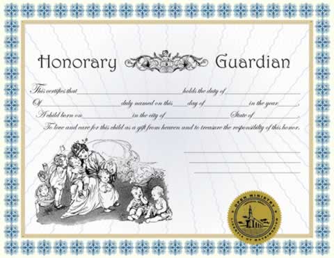 Honorary Guardian Certificate