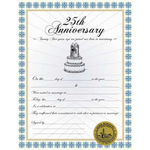 25th Anniversary Certificate
