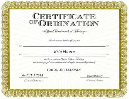 Ordained Minister Erin Moore
