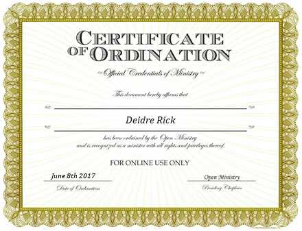 Ordained Minister Deidre Rick