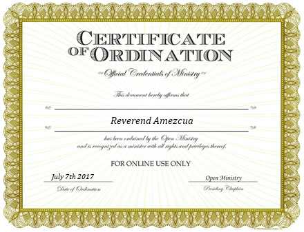 Ordained Minister Reverend Amezcua