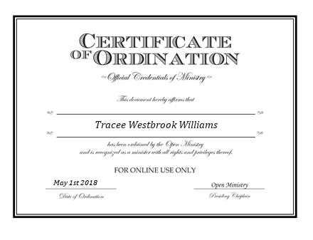 Ordained Minister Tracee Westbrook Williams