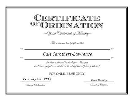 Ordained Minister Gale Carothers-Lawrence