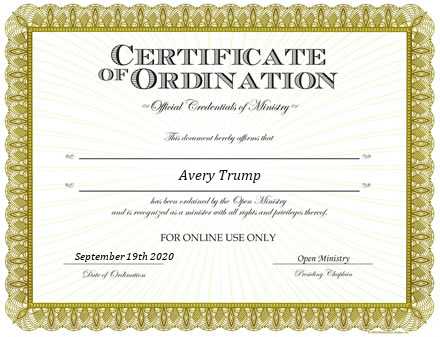 Ordained Minister Avery Trump