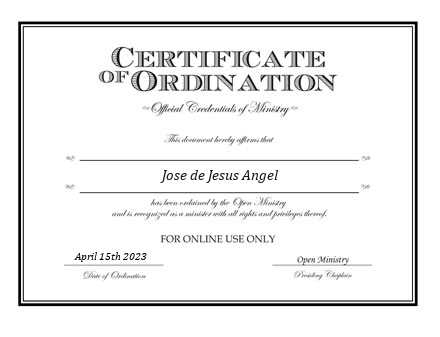 Ordained Minister Jose de Jesus Angel