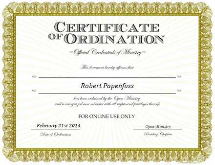 Ordained Minister Robert Papenfuss