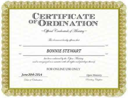 Ordained Minister Bonnie Stewart
