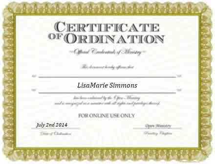 Ordained Minister LisaMarie Huckabay